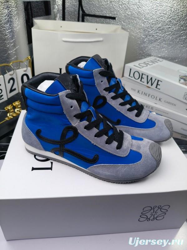 LOEWE High-Top German Training Sneakers Retro Fashion Casual White Shoes - LY00330