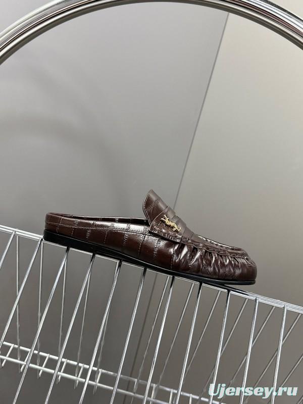 Saint Laurent 2025 SS Classic Loafer Mule Flats - KFY00320