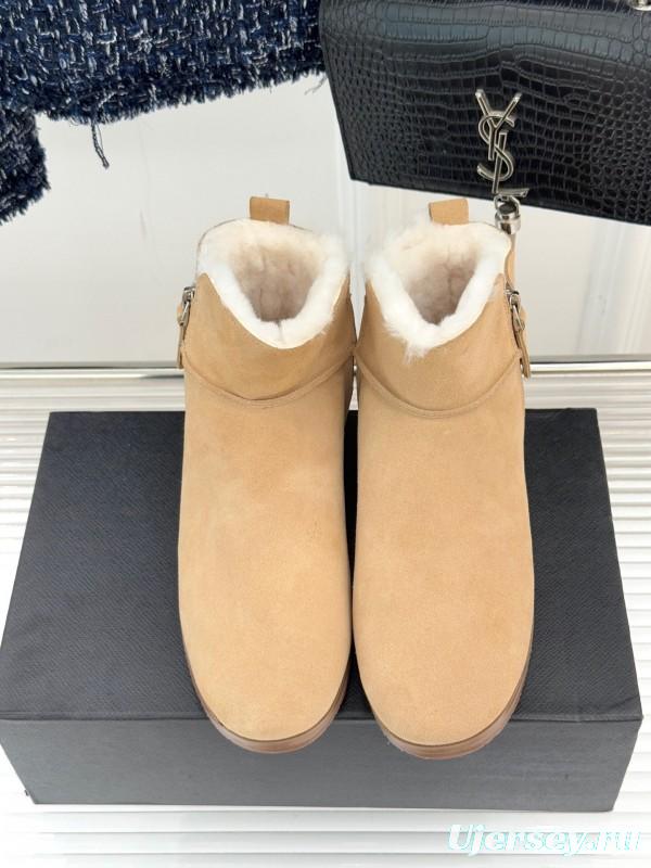 ALAIA Minimalist Side Zipper Retro Snow Boots - KFY00320