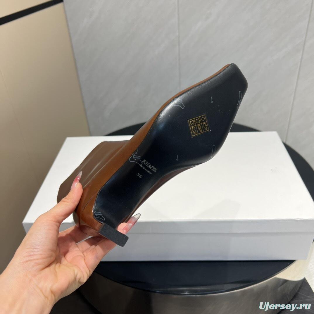 Khaite 2025/SS Square Toe Slip-On Ankle Boots - KFY00390