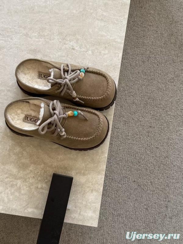 UGG Fall Winter New Potato Wool Slippers Retro Acrylic Buckle Decoration - KFY00250