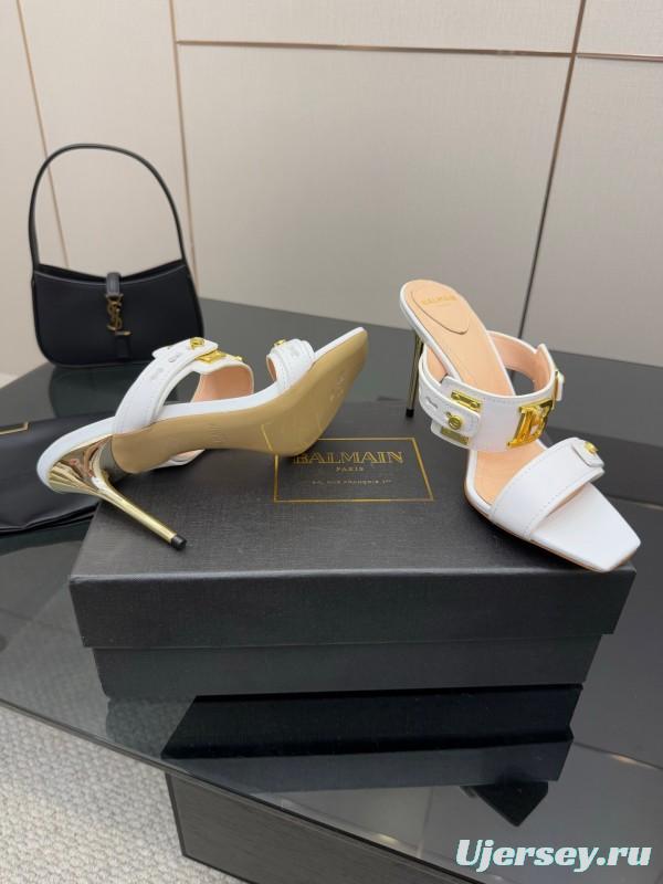 Balmain 2025 SS Metal Heel High Heel Sandals - KFY00320