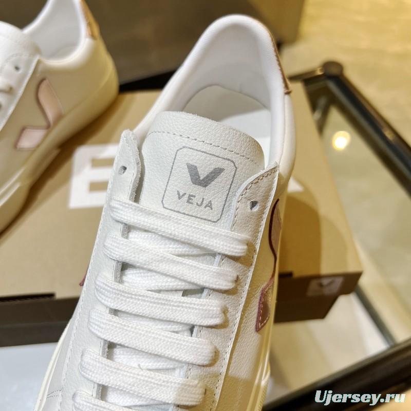 VEJA Classic White Sneakers V Logo Lace-Up Retro Flat Thick Sole Casual Sports Shoes - LY00220/LY00230