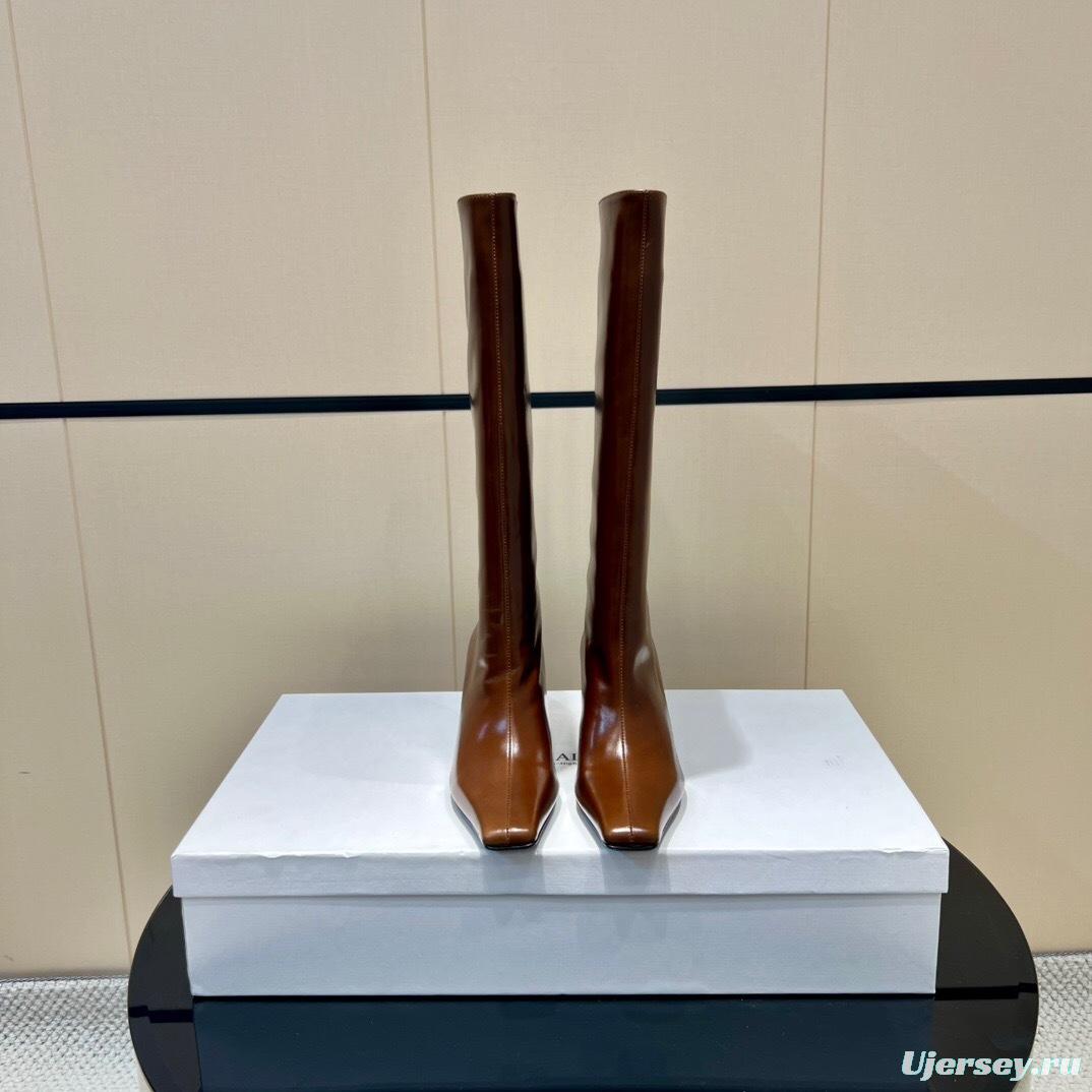 Khaite 2025 SS Square Toe Slip-On High Boots - KFY00490