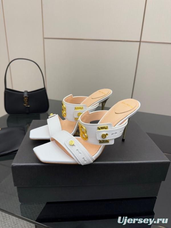 Balmain 2025 SS Metal Heel High Heel Sandals - KFY00320