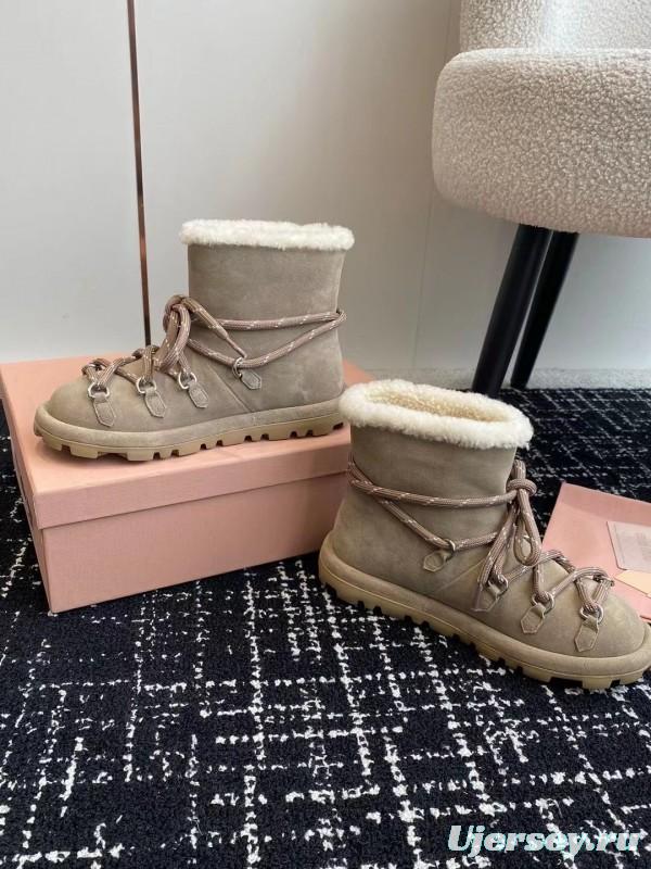 Miu Miu 2025/SS Lace-Up Snow Boots - AS00310