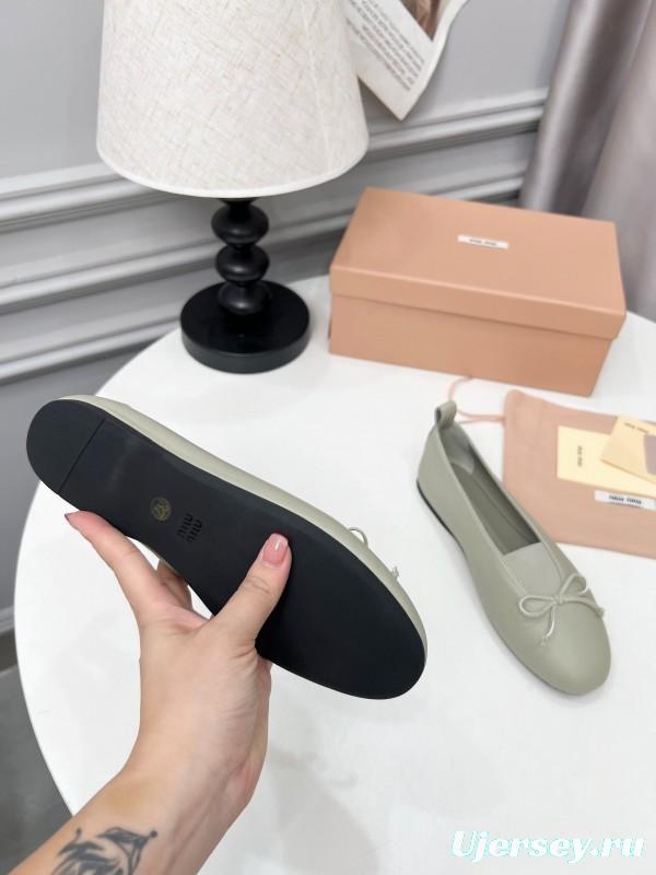 Miu Miu Ballet Flats Bow Mary Jane Shoes - LY00260