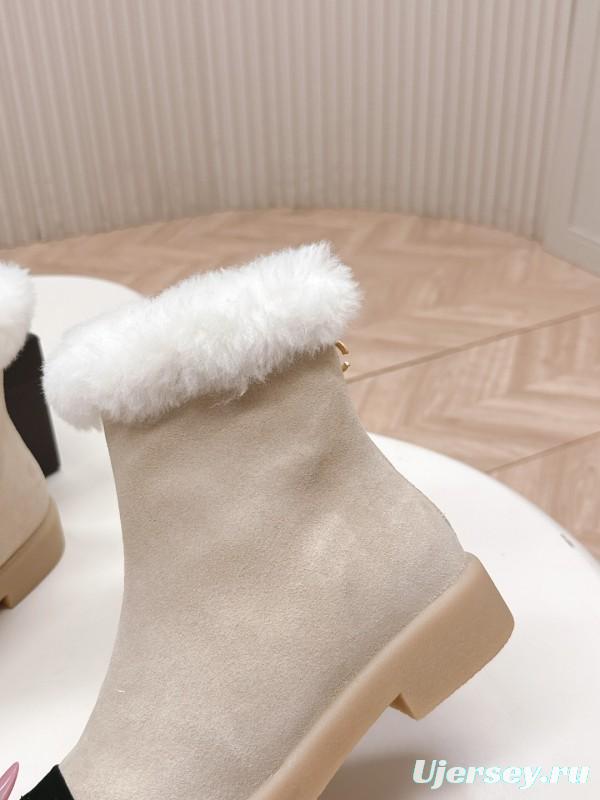 Chanel 2025/SS New Fur Snow Boots with Thick Sole - KFY00350