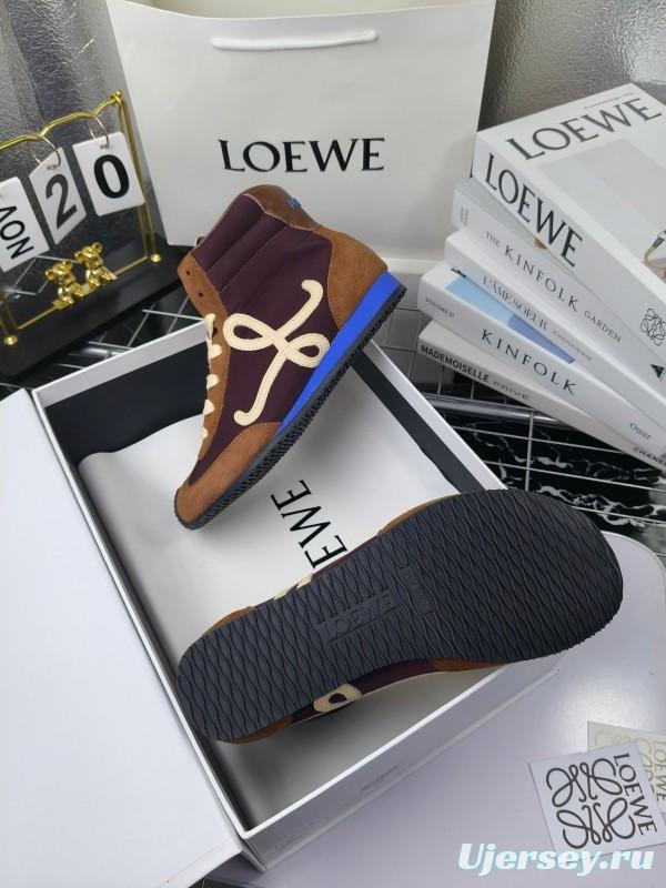 LOEWE High-Top German Training Sneakers Retro Fashion Casual White Shoes - LY00330