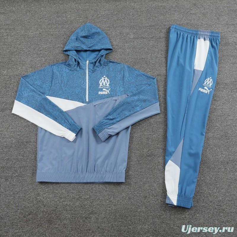 25/26 Olympique Marseille Half Zipper Jacket+Long Pants S-2XL