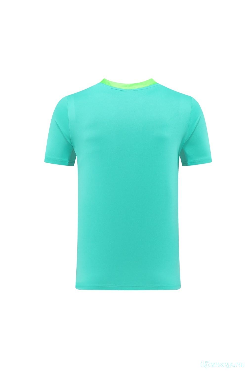 2025 Brazil Lake Green Short Sleeve+Soccer Shorts