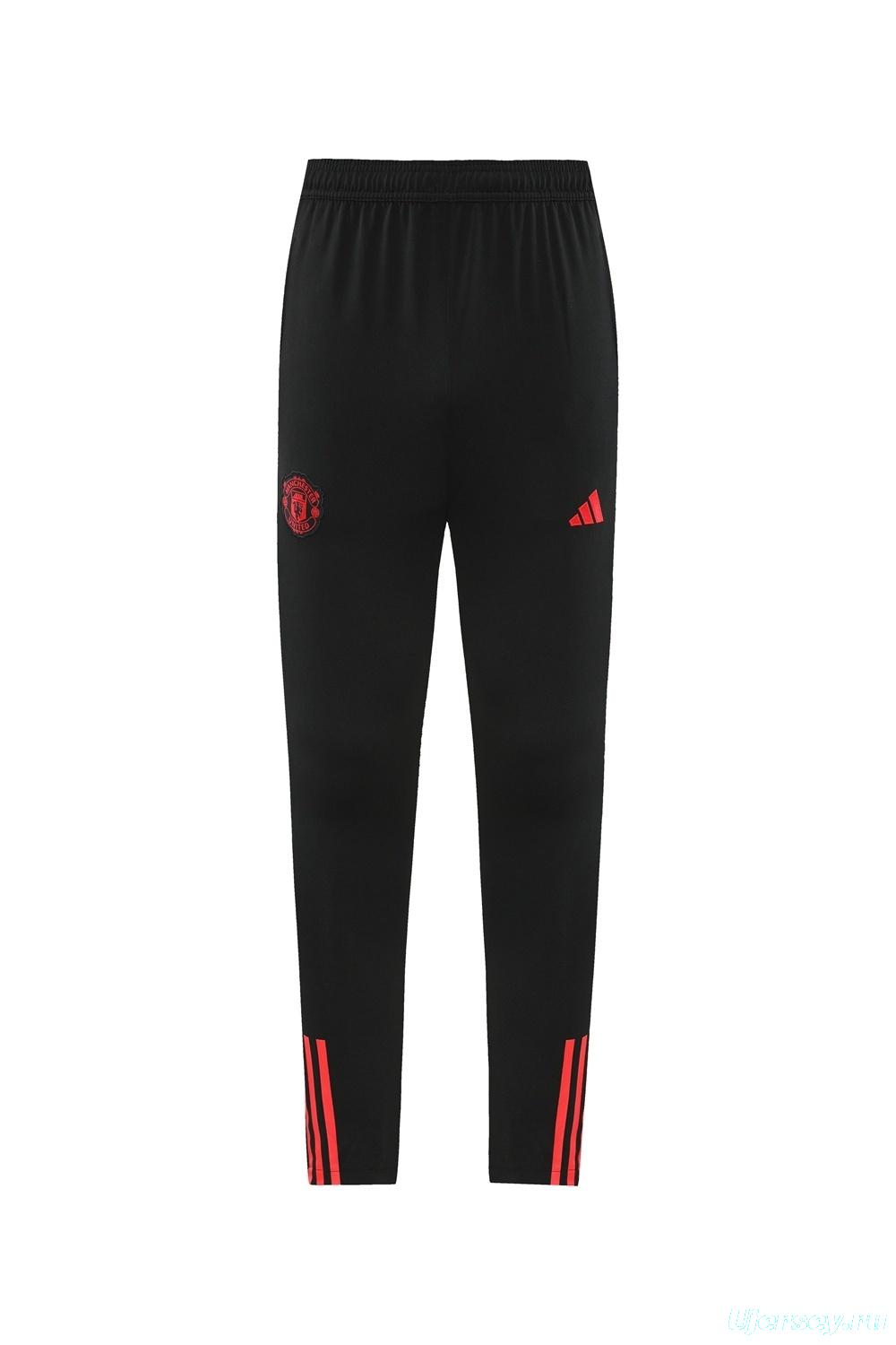25/26 Manchester United Black Half Zipper Jacket+Long Pants