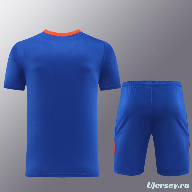 2025 Netherlands Blue Short Sleeve+Soccer Shorts