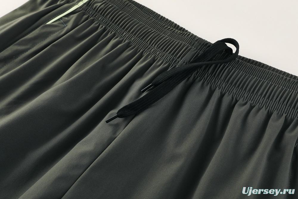 25/26 Real Madrid Light Green Half Zipper Jacket+Long Pants S-3XL