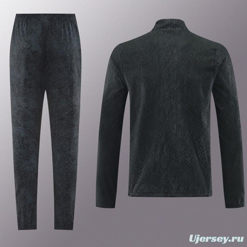 25/26 Barcelona Black S-3XL Half Zipper Jacket+Long Pants