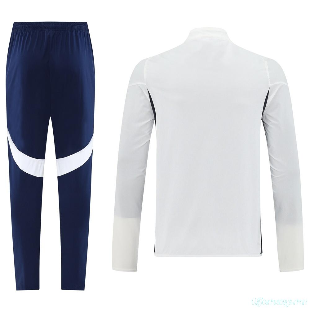 25/26 Arsenal White S-2XL Half Zipper Jacket+Long Pants