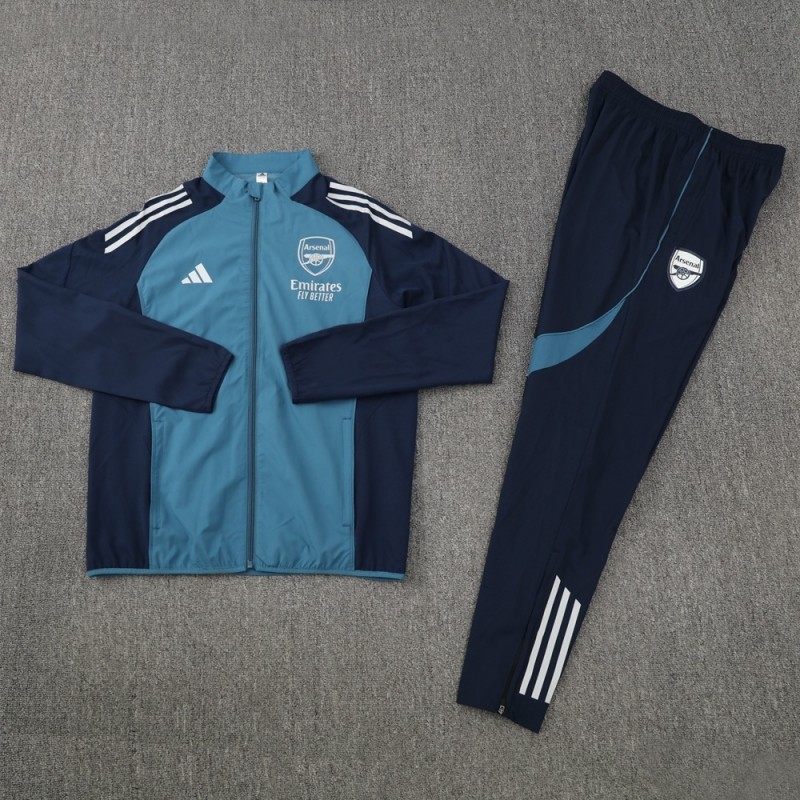 25/26 Arsenal Blue Full Zipper Jacket+Long Pants S-3XL