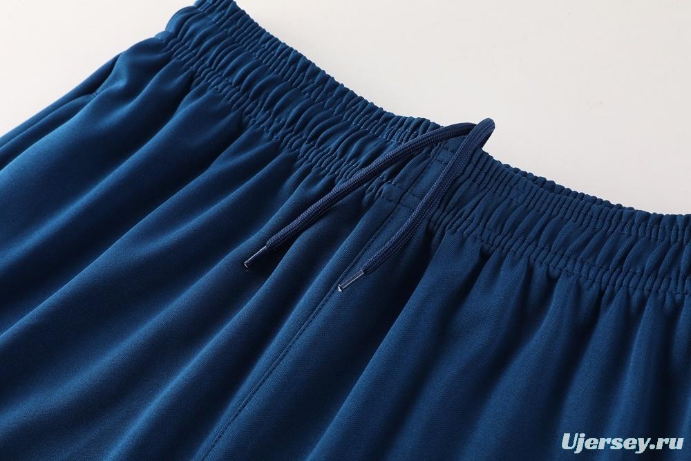 2025 Portugal Royal Blue Half Zipper Jacket+Long Pants