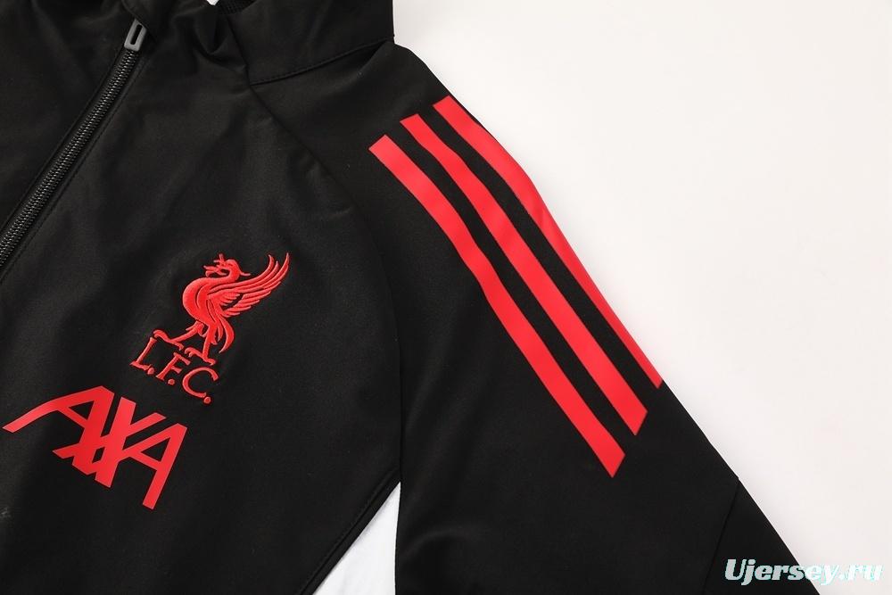 25/26 Liverpool Black S-2XL Half Zipper Jacket+Long Pants