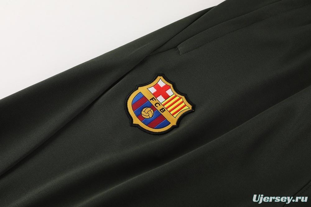 23/24 Barcelona Beige S-2XL Half Zipper Jacket+Long Pants