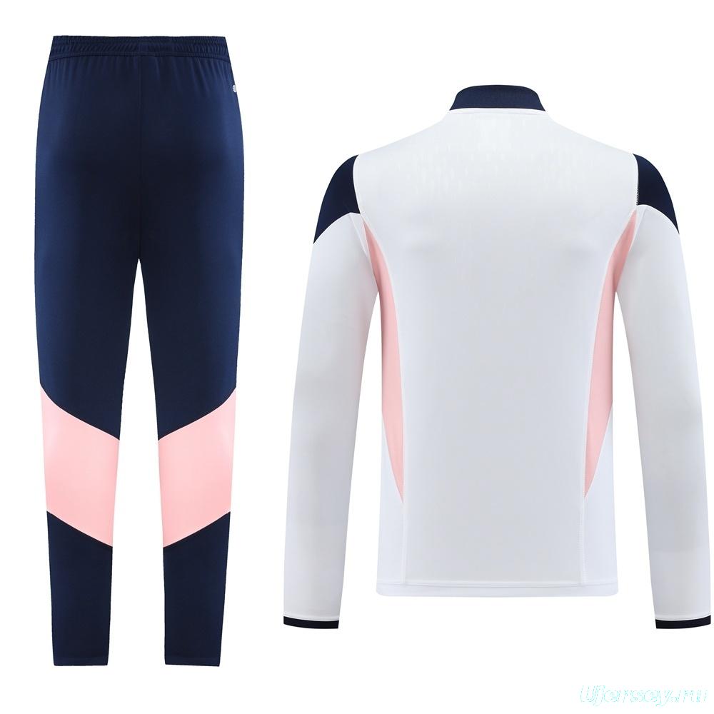 23/24 Ajax White S-2XL Half Zipper Jacket+Long Pants