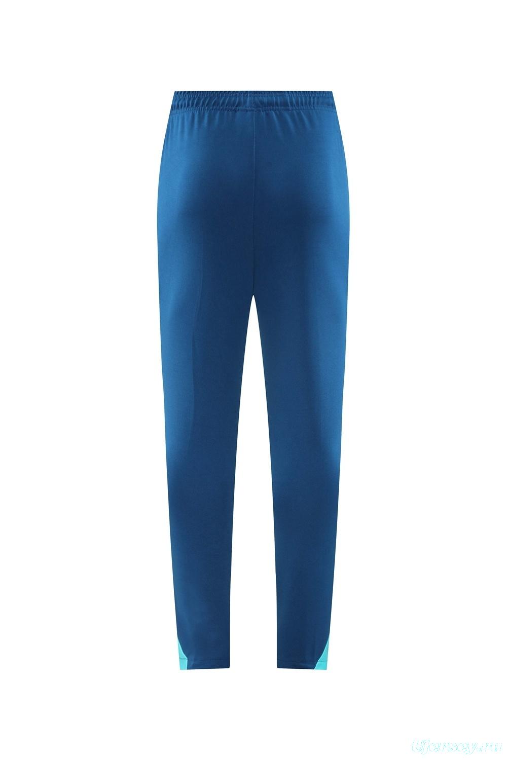 2025 Portugal Royal Blue Half Zipper Jacket+Long Pants