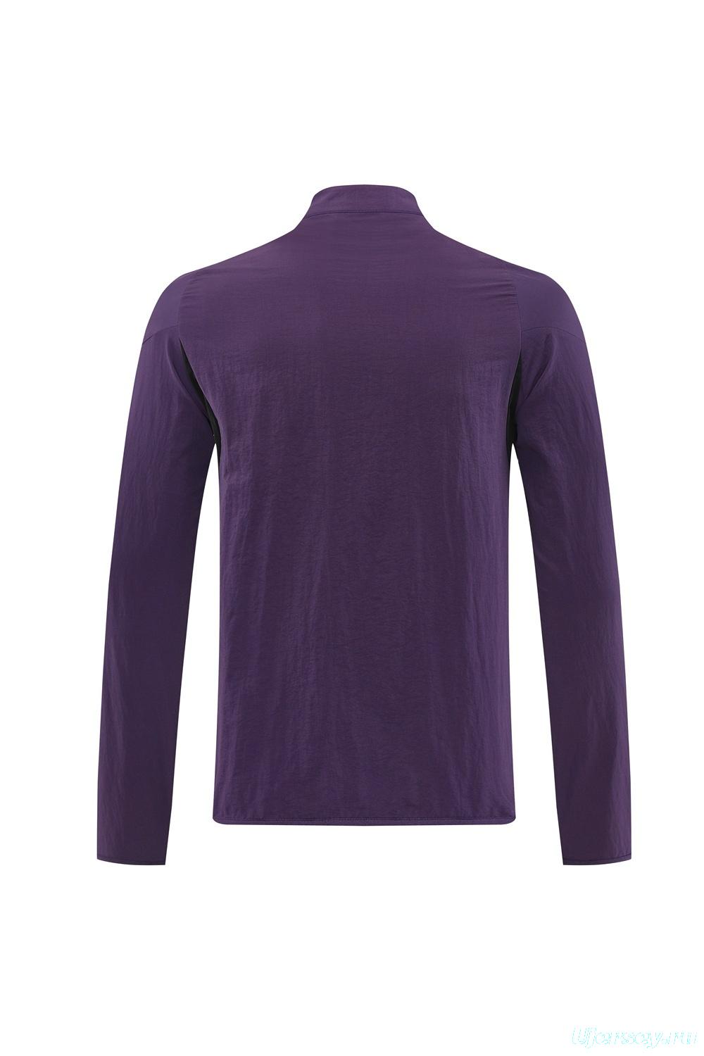 25/26 Manchester United Purple S-2XL Half Zipper Jacket+Long Pants