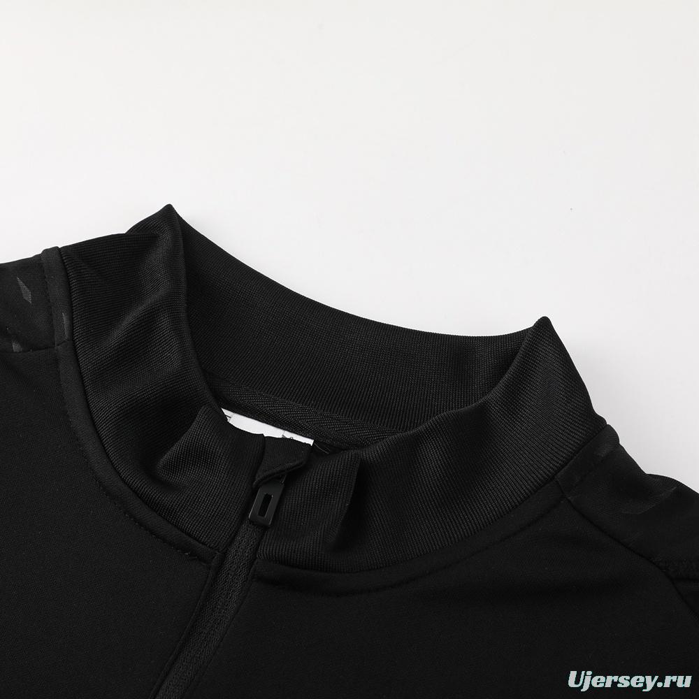 25/26 Manchester United Black Half Zipper Jacket+Long Pants