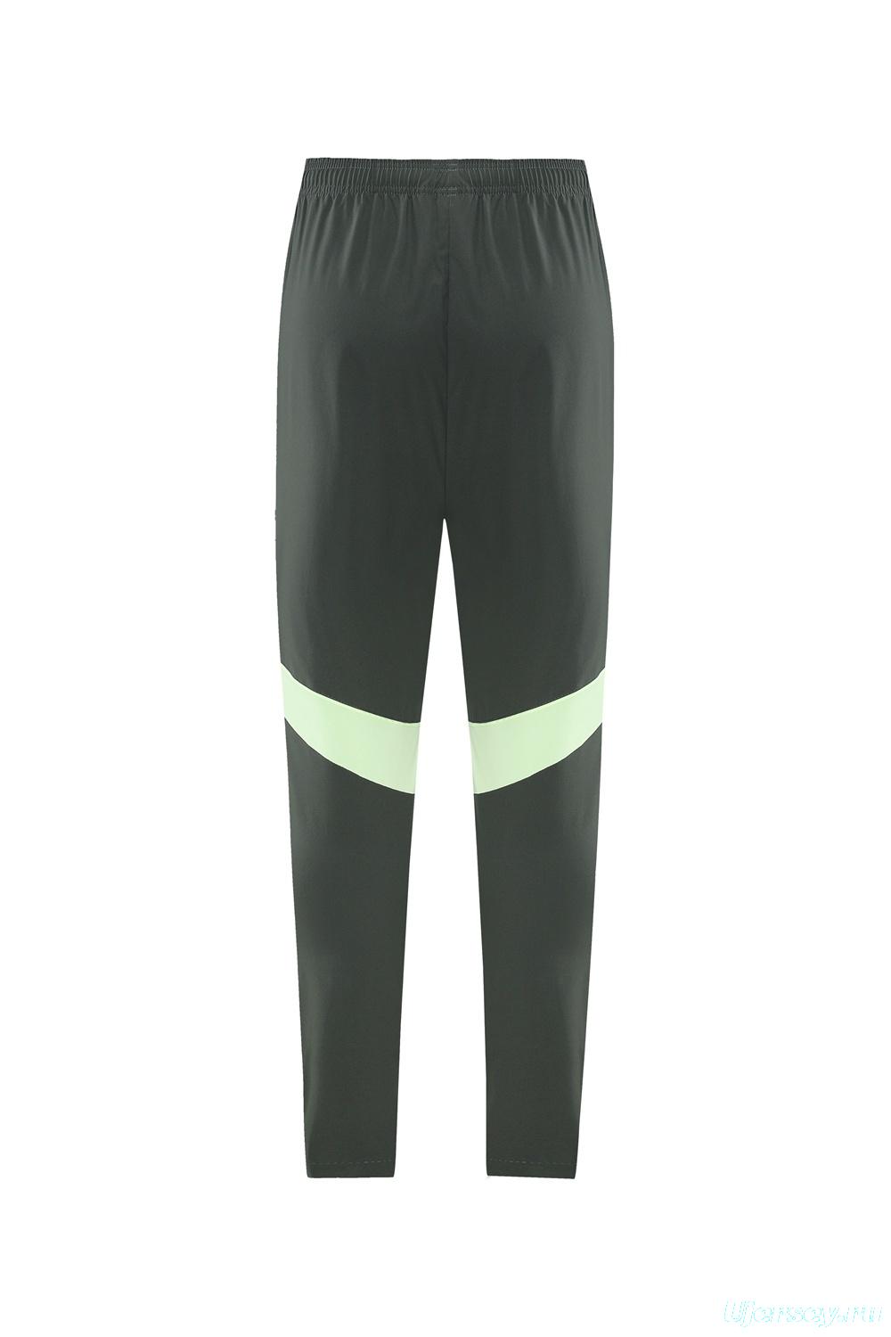 25/26 Real Madrid Light Green Half Zipper Jacket+Long Pants S-3XL