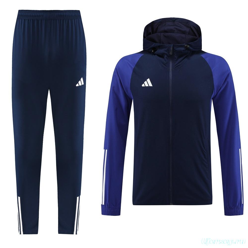 2025 Adidas Royal Blue Half Zipper Jacket+Long Pants S-2XL