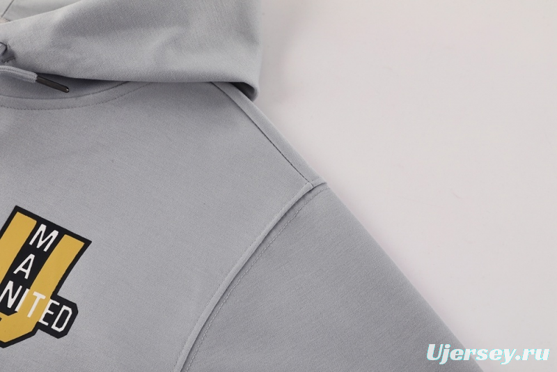 25/26 Manchester United Gray Half Zipper Jacket+Long Pants S-2XL