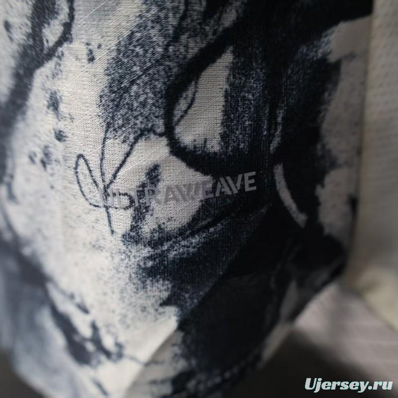 25/26 Player Version Manchester City White with Black Marble Abstract Art Pattern Jersey