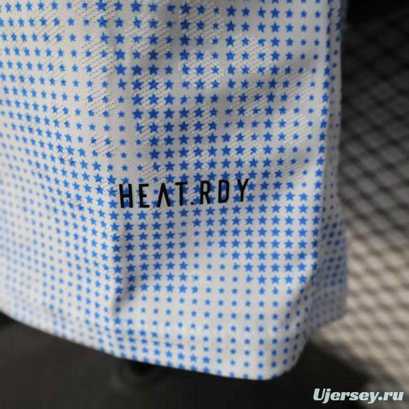2025 Player Version  USA  Away White with Blue Halftone Gradient Pattern World Cup Commemorative Jersey