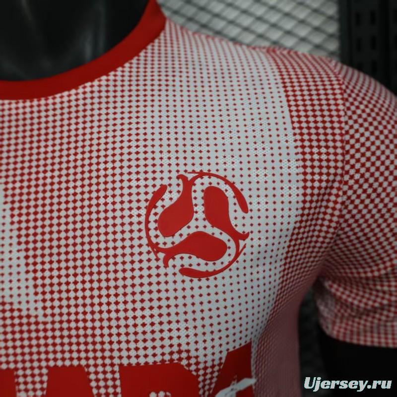 2025 Player Version  Canada Away White with Red Halftone Gradient Pattern World Cup Commemorative Jersey