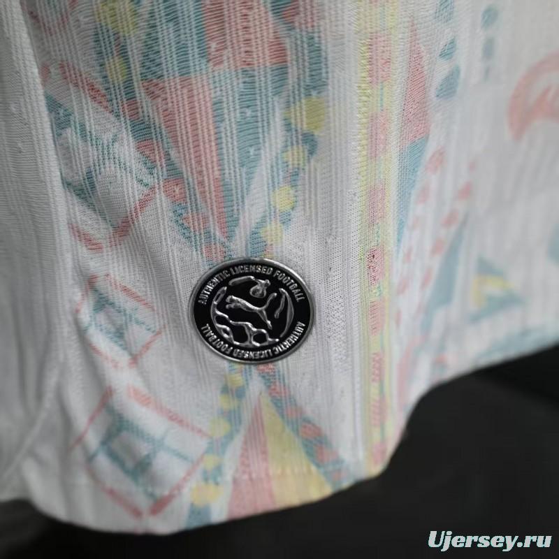 25/26 Player Version  Senegal Away White with African Traditional Pattern Jersey