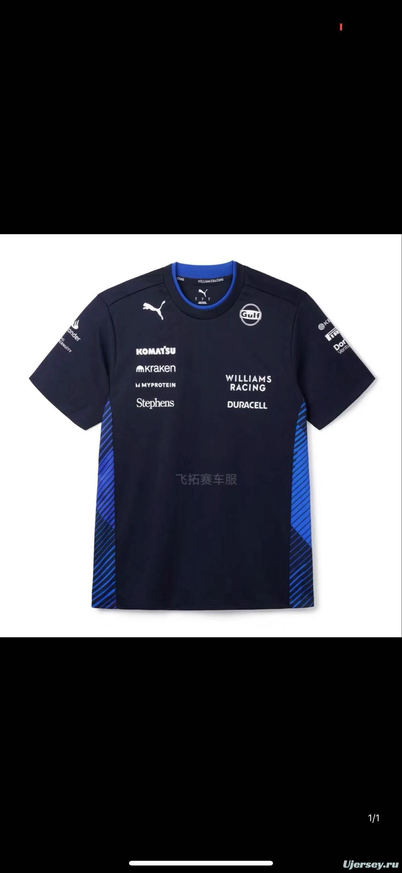 2025 F1 Williams Racing Navy Blue with Blue Diagonal Stripe Team Shirt