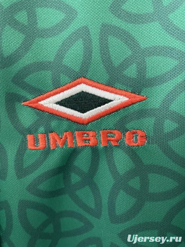 2025 Ireland Green with Celtic Knot Pattern and Orange Trim Jersey