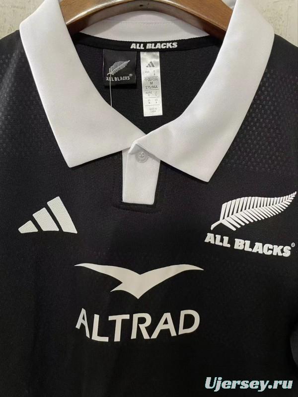 2026 New Zealand All Blacks Black with White Collar Jersey