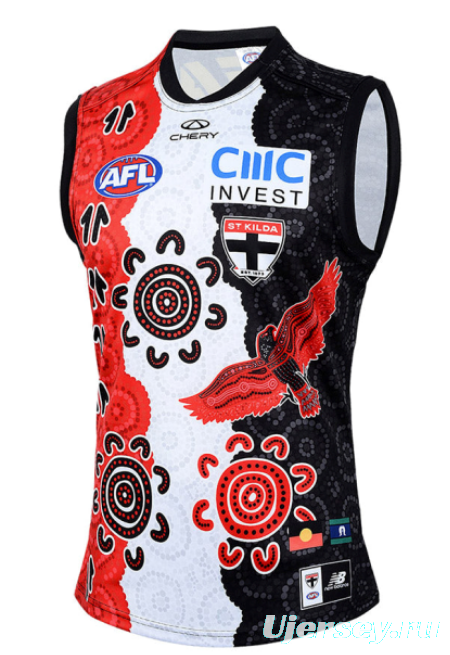 25/26 St Kilda Saints White with Indigenous Art Design Jersey