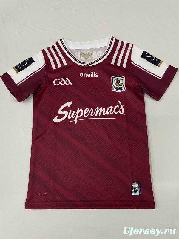 25/26 Kids Galway GAA Maroon with White Stripes  Jersey