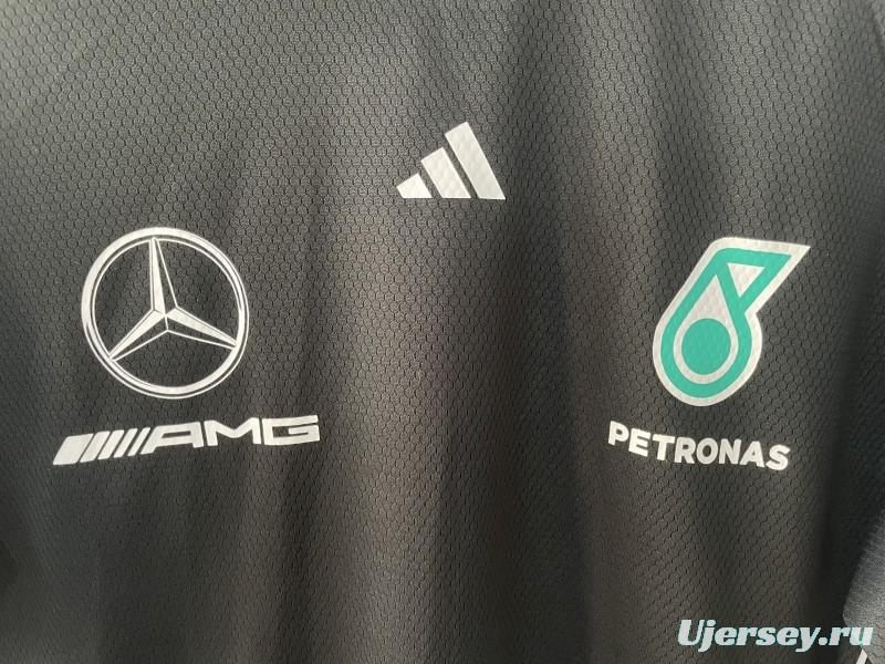 25/26  F1  Mercedes-AMG Petronas Black with White Stripes Training Jersey