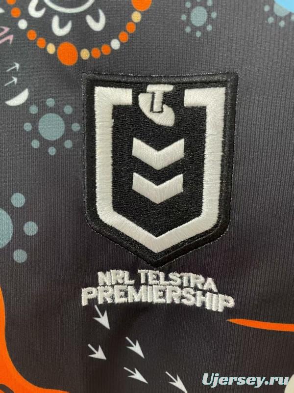 25/26 Wests Tigers Black with Indigenous Art Jersey