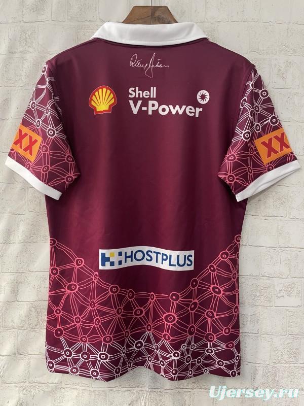 2026 Queensland Maroons Maroon with Indigenous Cultural Pattern Jersey