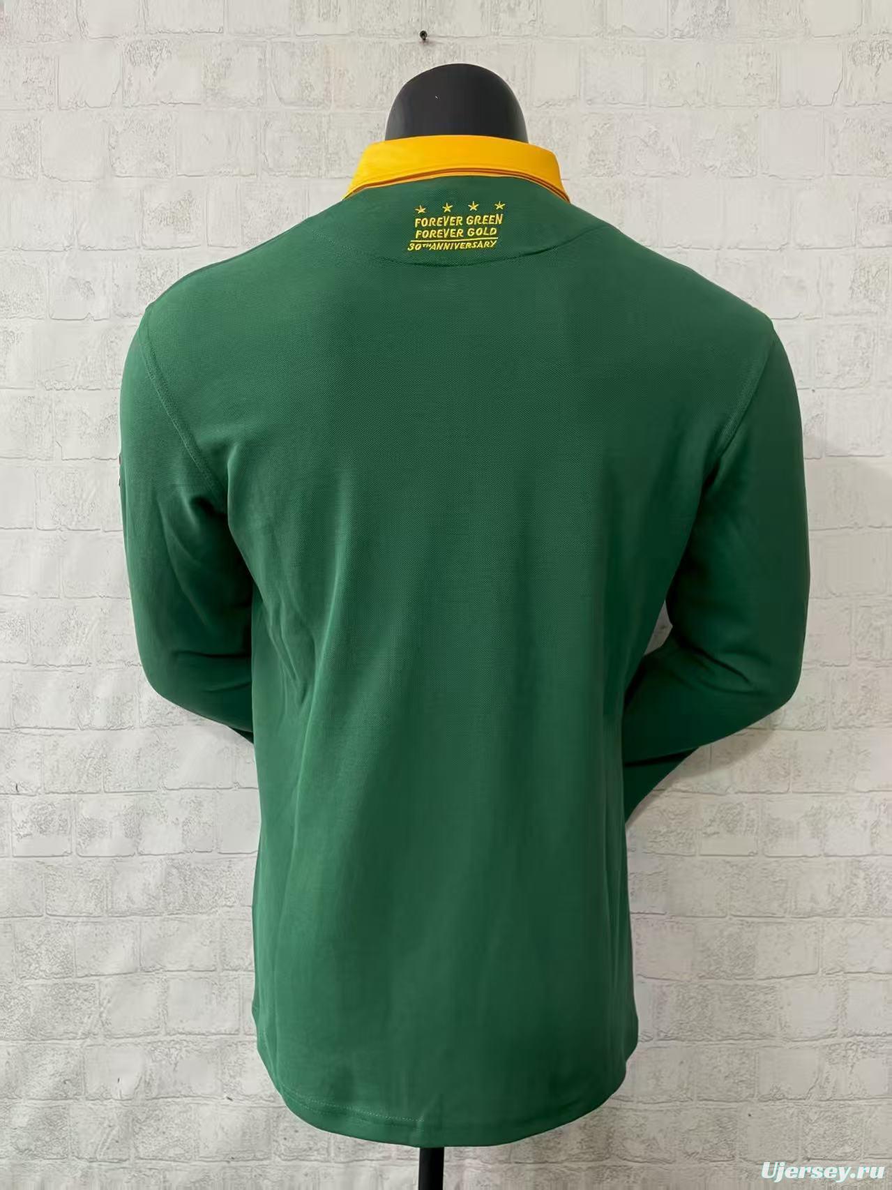2026 South Africa Green Long Sleeve Polo Rugby Jersey