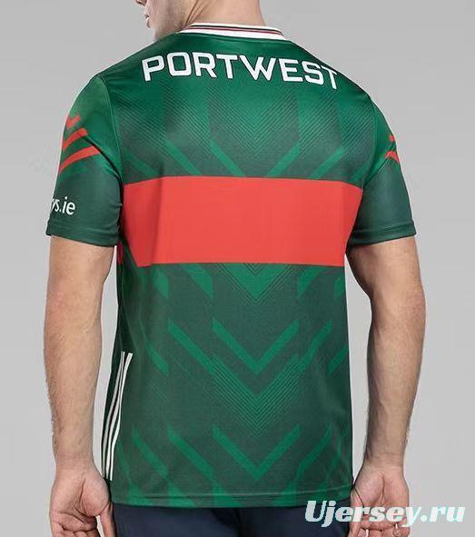 2026 Mayo GAA Green with Red Band and Chevron Pattern Jersey