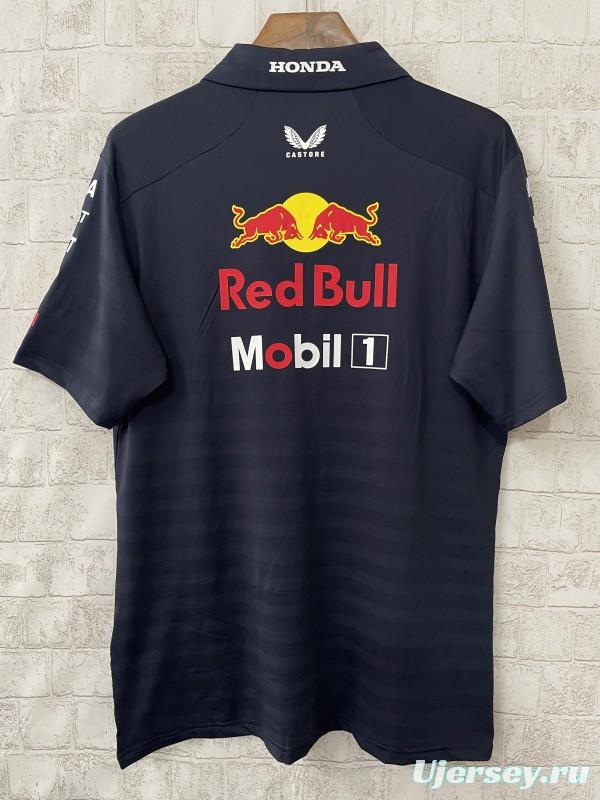 2026 F1 Oracle Red Bull Racing Navy with Red Stripes Polo Shirt