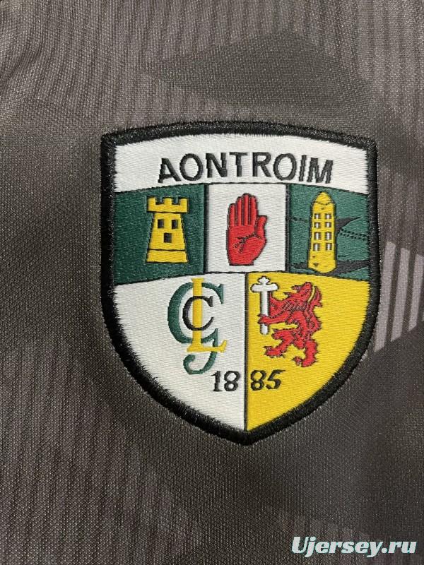 25/26 Antrim GAA Black with Amber and Red Sleeves Jersey