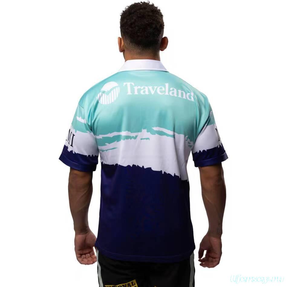 25/26 Australian Rugby League Teal White Navy with Brush Stroke Design Jersey