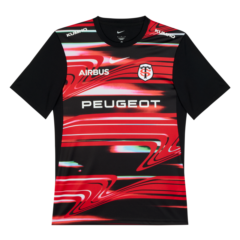 25/26 Toulouse Rugby Black with Red Lightning Stripes Jersey