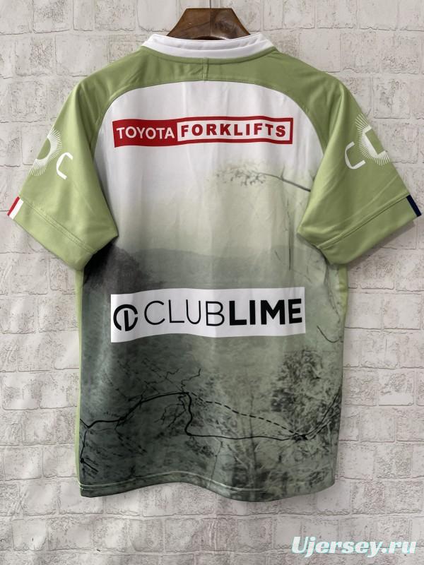 25/26 Canberra Raiders White Lime Green with War Memorial Graphic Jersey